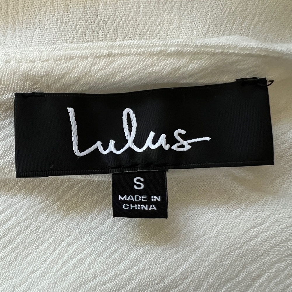 Lulus Afterglow White Strappy Cold Shoulder Shift Dress Size: Small NEW - Picture 13 of 16